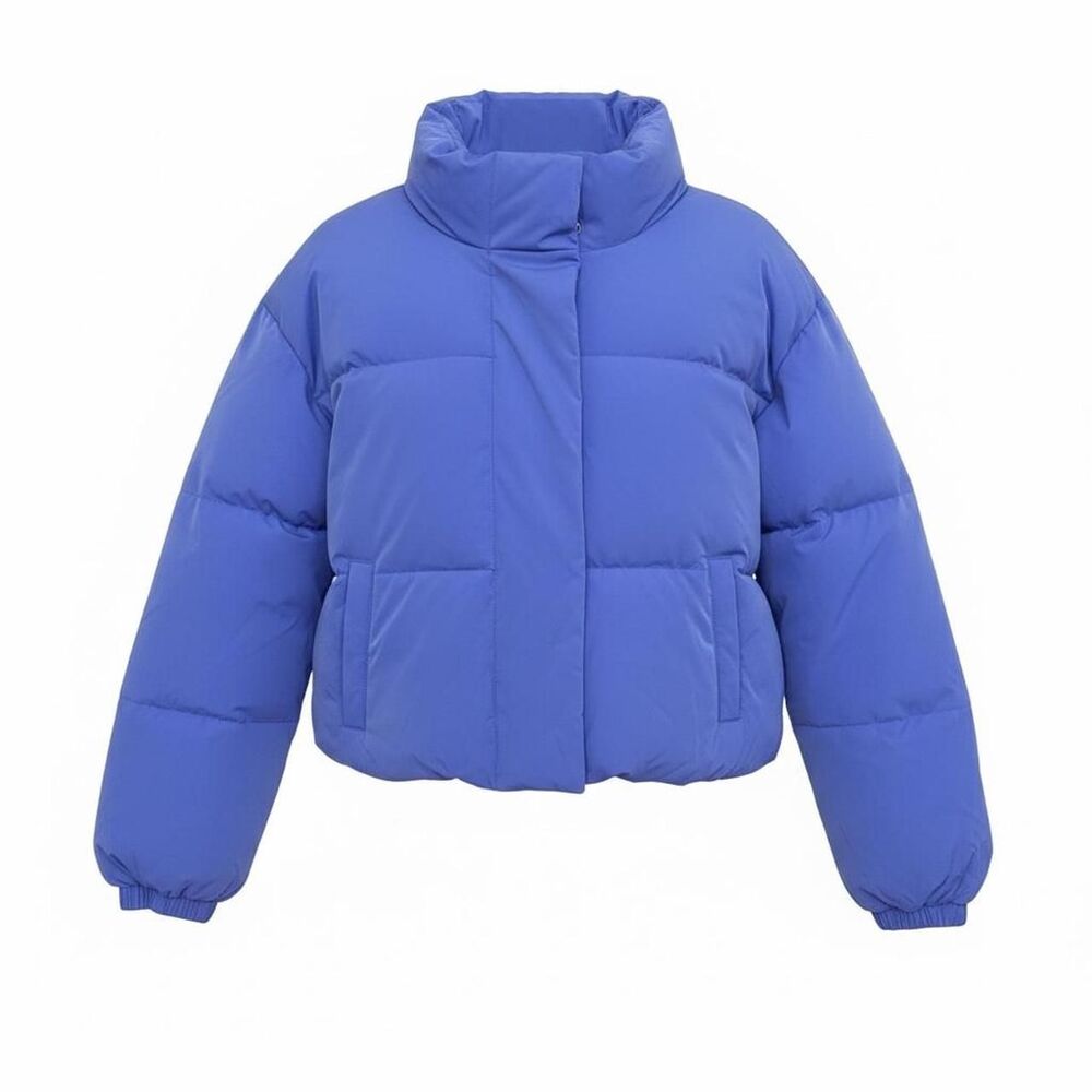 Purple blue cropped puffer jacket size M